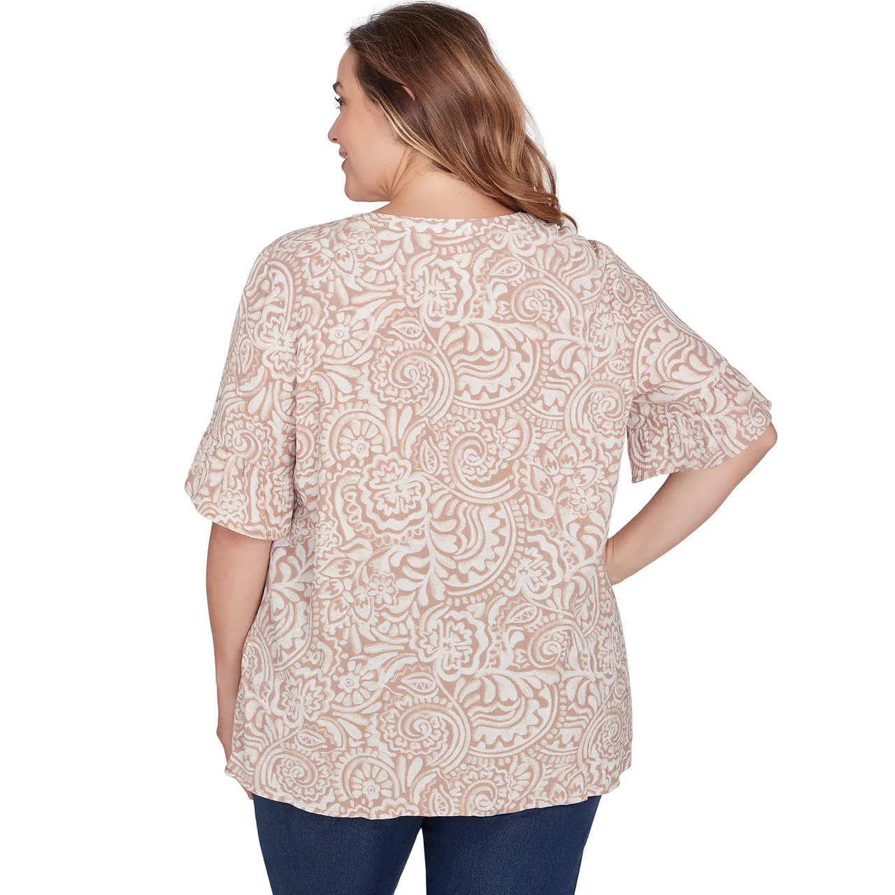 Plus Women's Printed Gauze Top - 50871