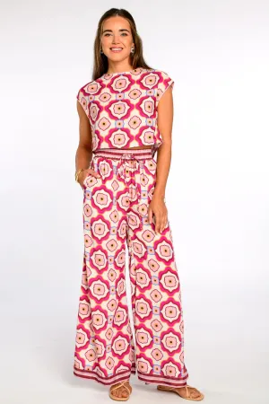 Presley Pant in Trellis Pink