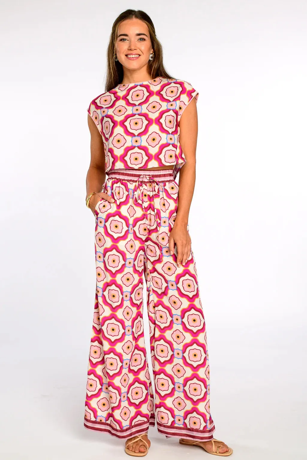 Presley Pant in Trellis Pink