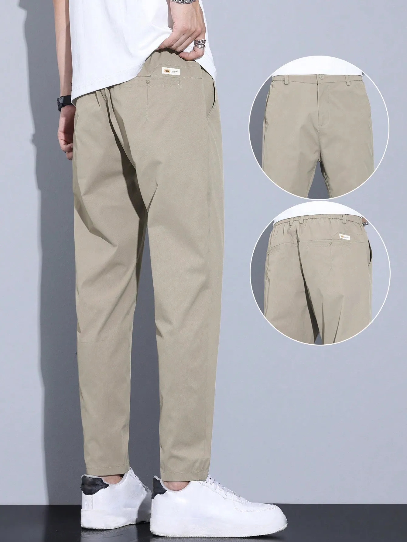 QA Men's Solid Color Simple Casual Daily Wear Pants