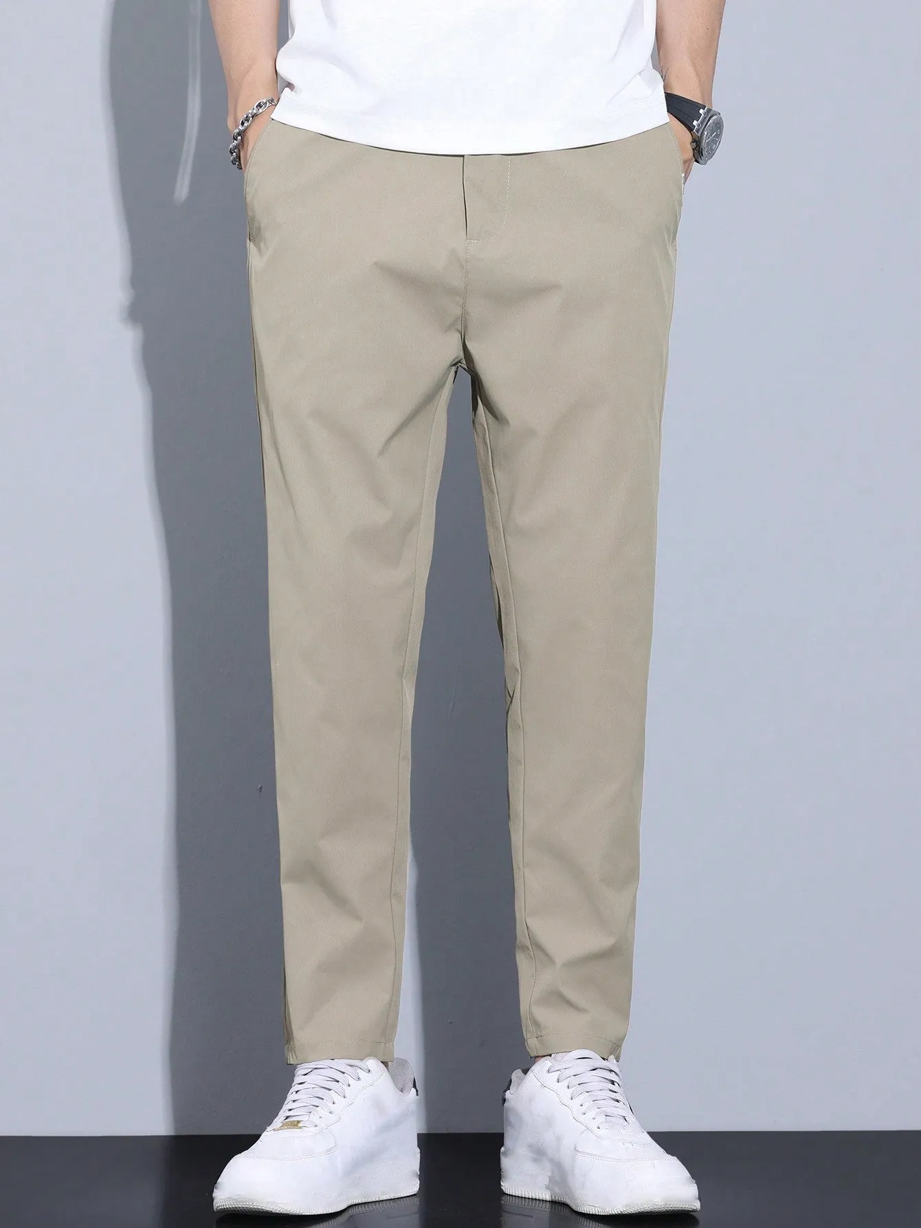 QA Men's Solid Color Simple Casual Daily Wear Pants