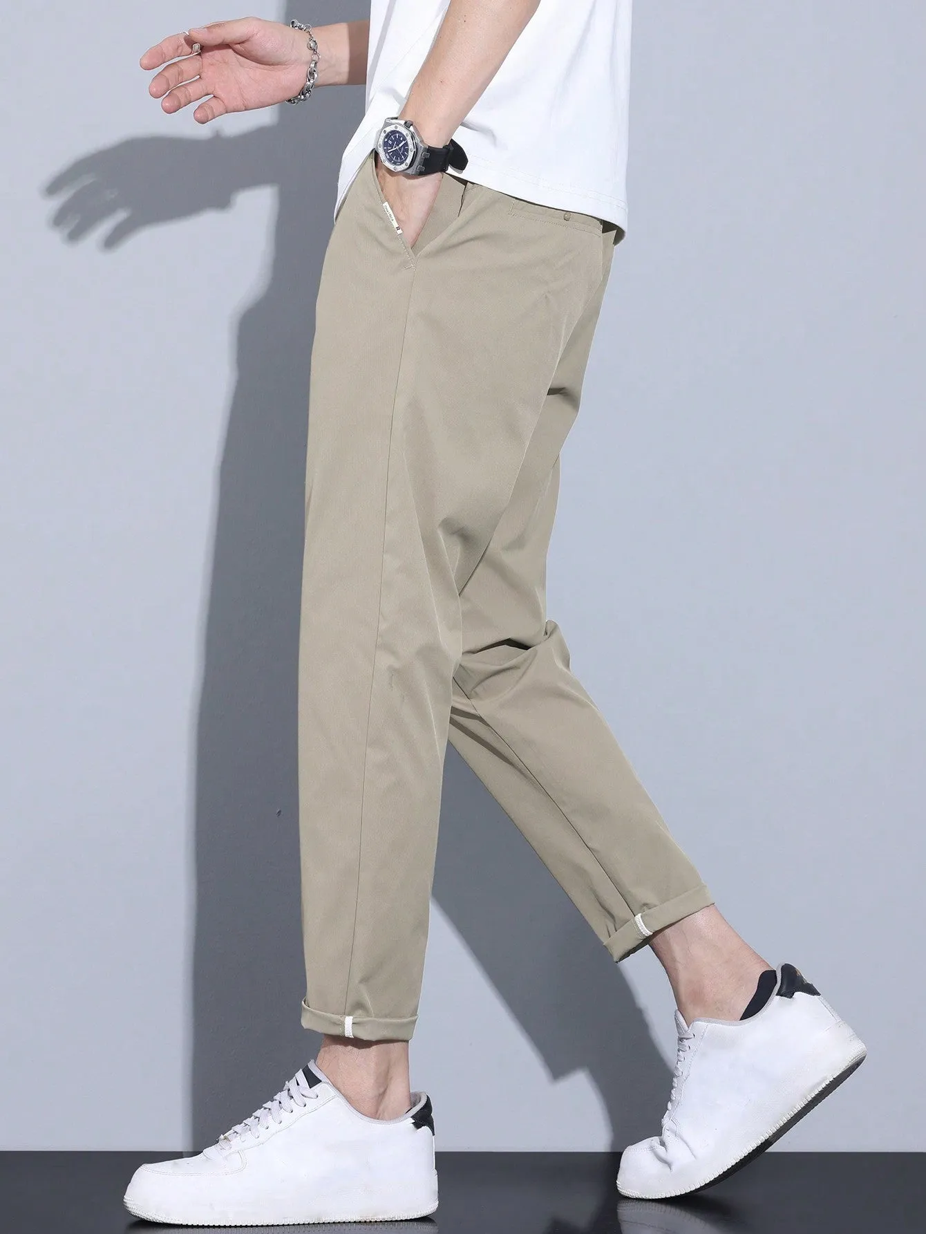 QA Men's Solid Color Simple Casual Daily Wear Pants