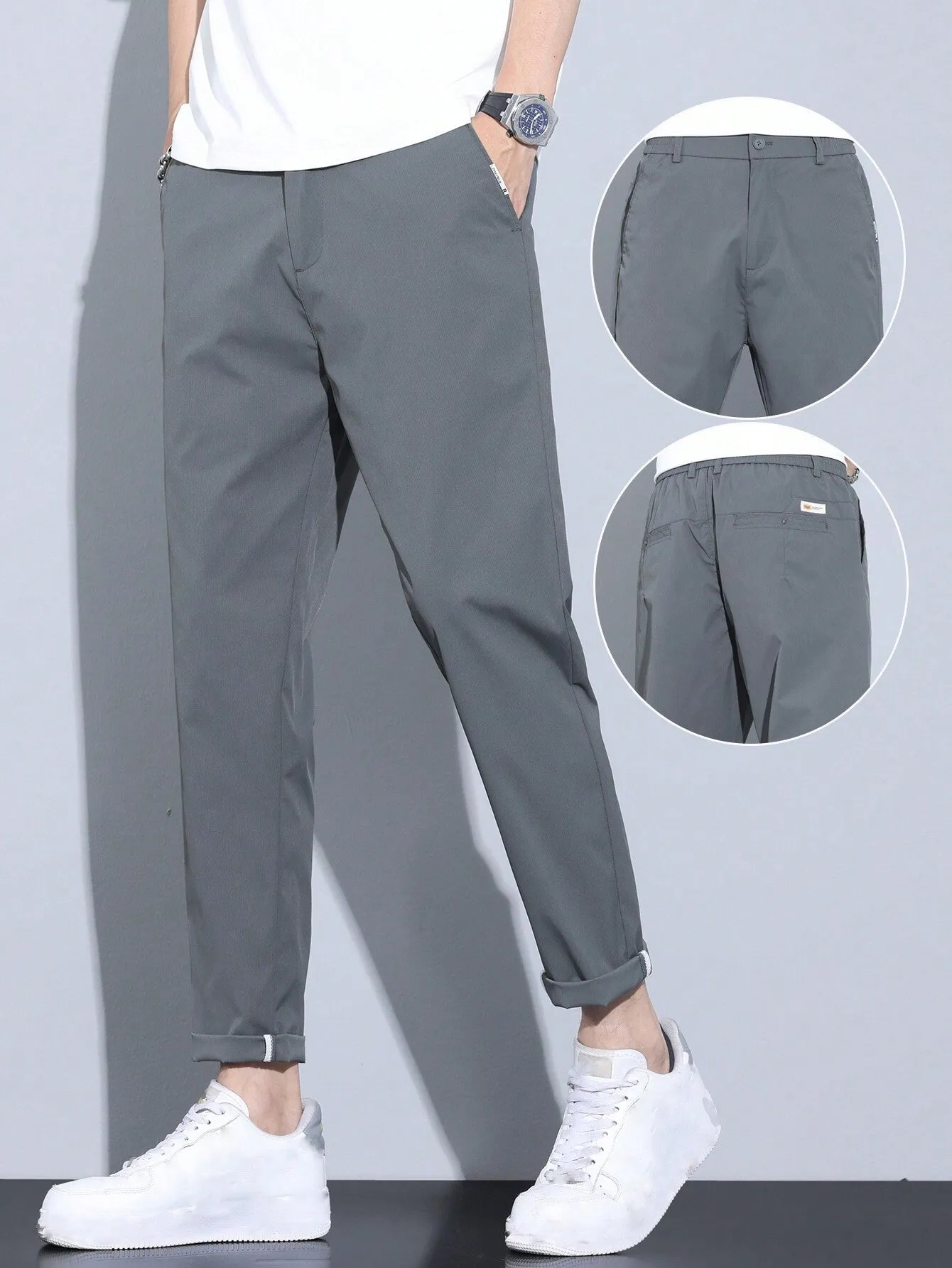 QA Men's Solid Color Simple Casual Daily Wear Pants