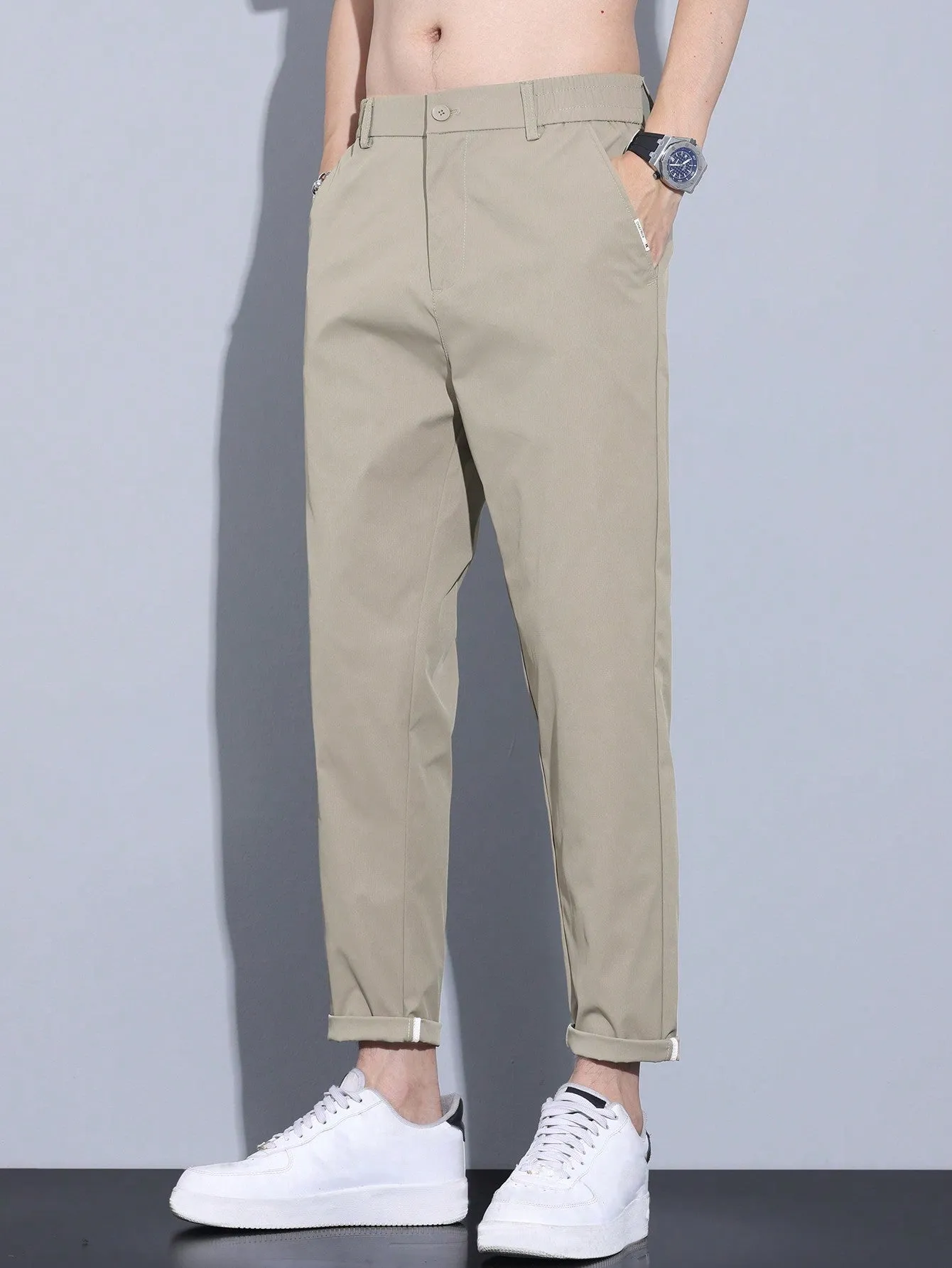 QA Men's Solid Color Simple Casual Daily Wear Pants