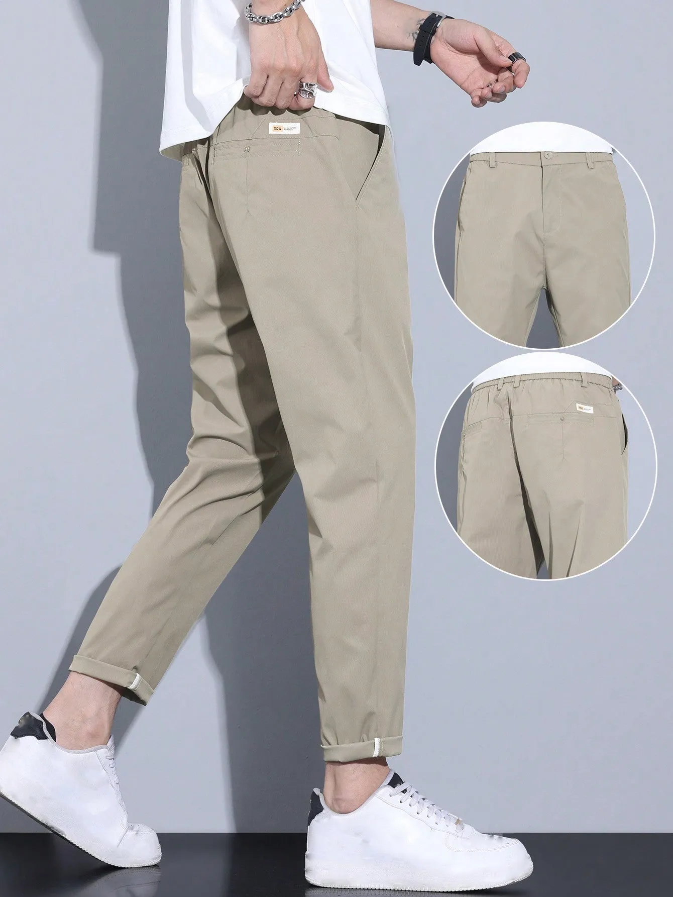 QA Men's Solid Color Simple Casual Daily Wear Pants