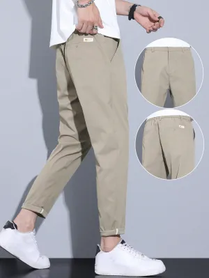 QA Men's Solid Color Simple Casual Daily Wear Pants