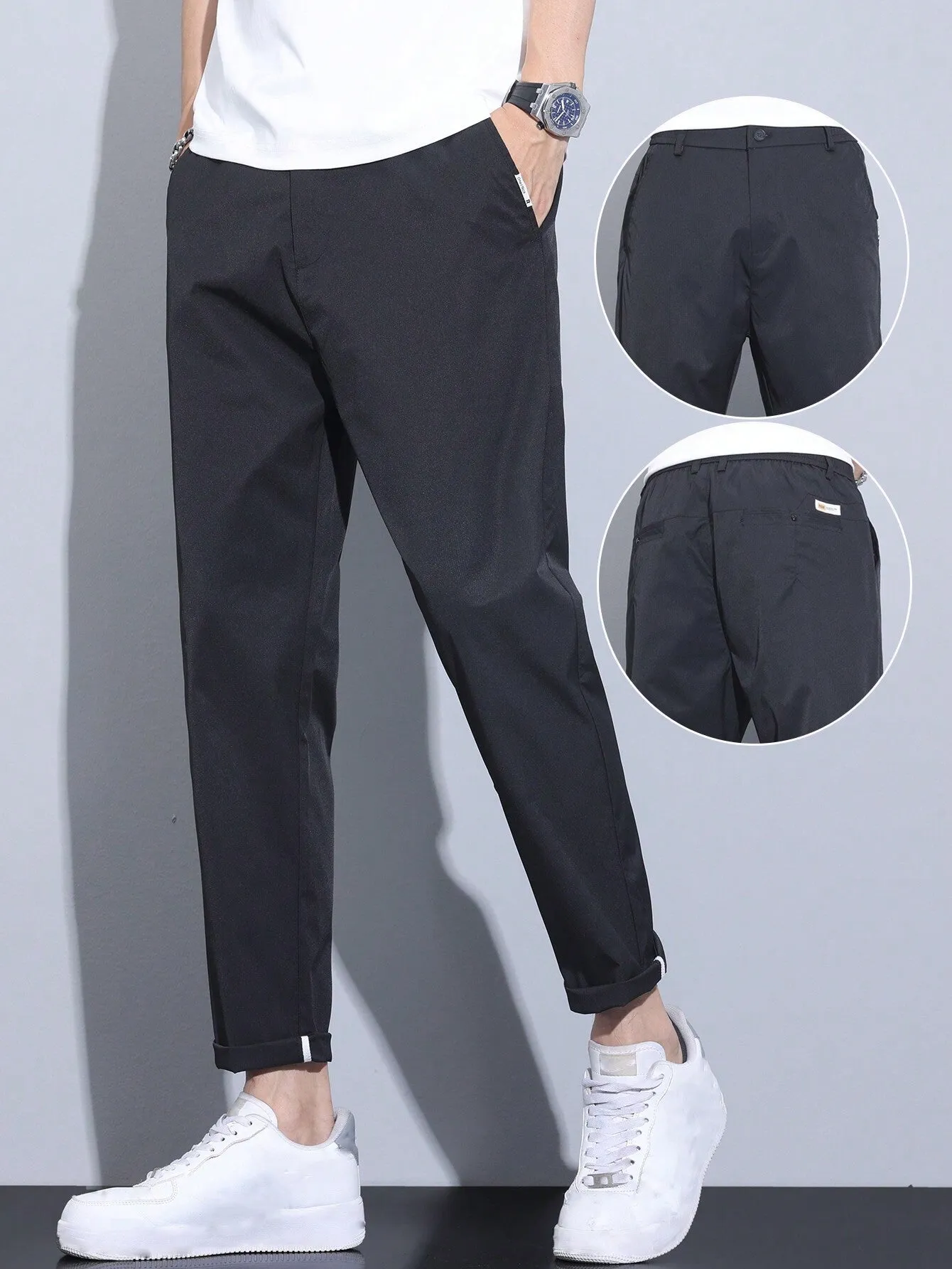 QA Men's Solid Color Simple Casual Daily Wear Pants