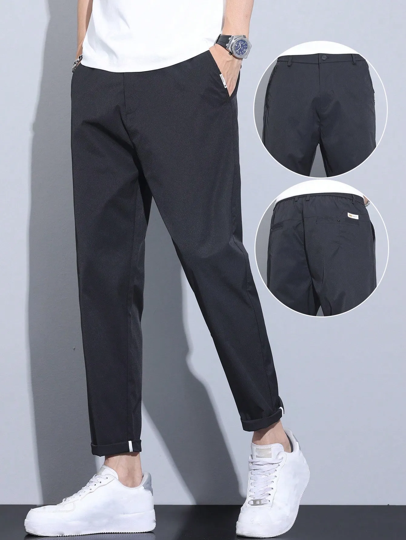 QA Men's Solid Color Simple Casual Daily Wear Pants
