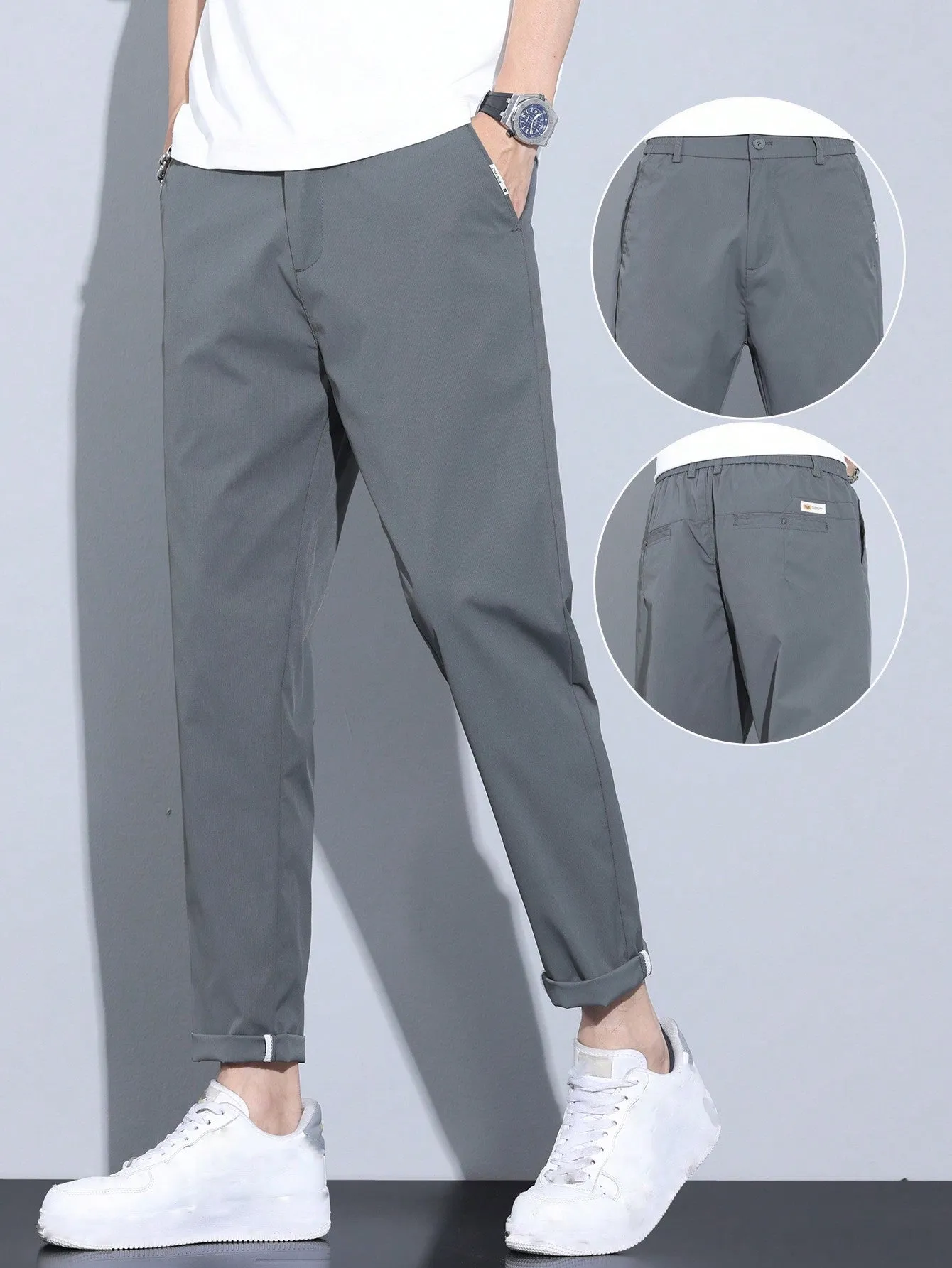 QA Men's Solid Color Simple Casual Daily Wear Pants