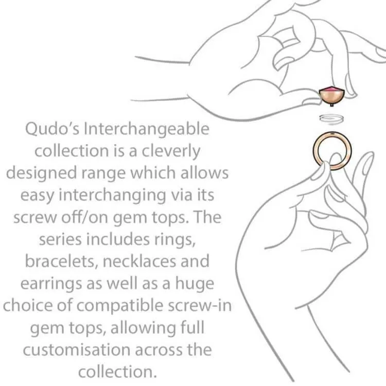 Qudo Bottone 10mm Gold Topper - White Patina