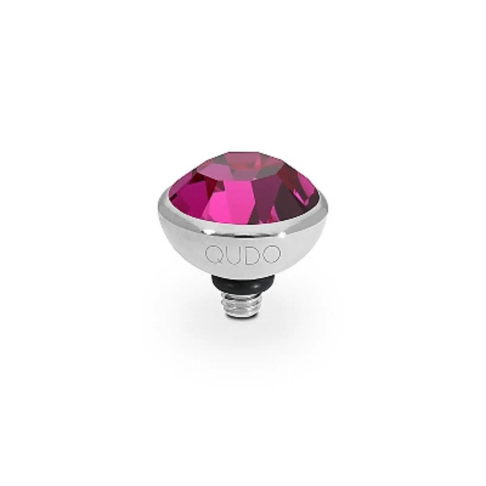 Qudo Bottone 10mm Silver Topper - Fuchsia