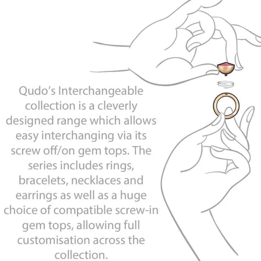 Qudo Cetta Mini 8mm Rose Gold Topper - Crystal