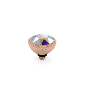 Qudo Fabero 11mm Rose Gold Topper - Crystal Aurora Boreale