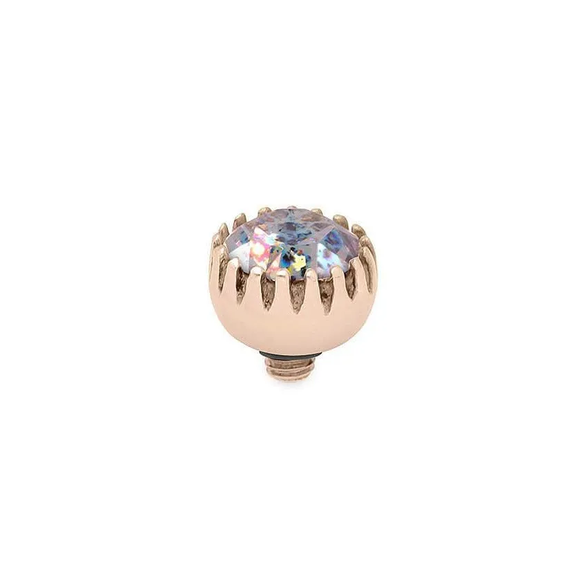 Qudo London 8mm Rose Gold Topper - White Patina