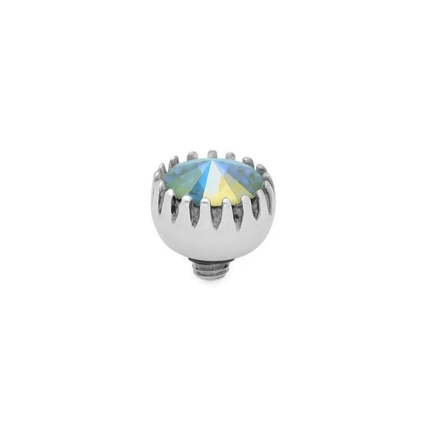 Qudo London 8mm Silver Topper - Aurora Boreale