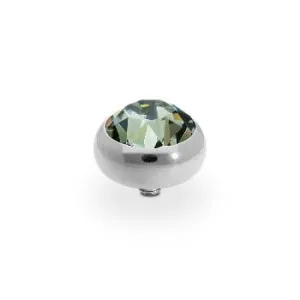Qudo Sesto 10mm Silver Topper - Black Diamond