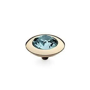 Qudo Tondo 13mm Gold Topper - Aquamarine
