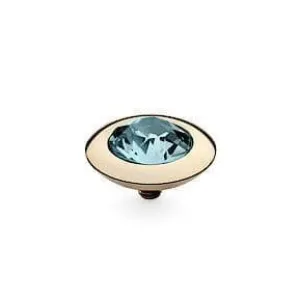 Qudo Tondo 13mm Gold Topper - Aquamarine