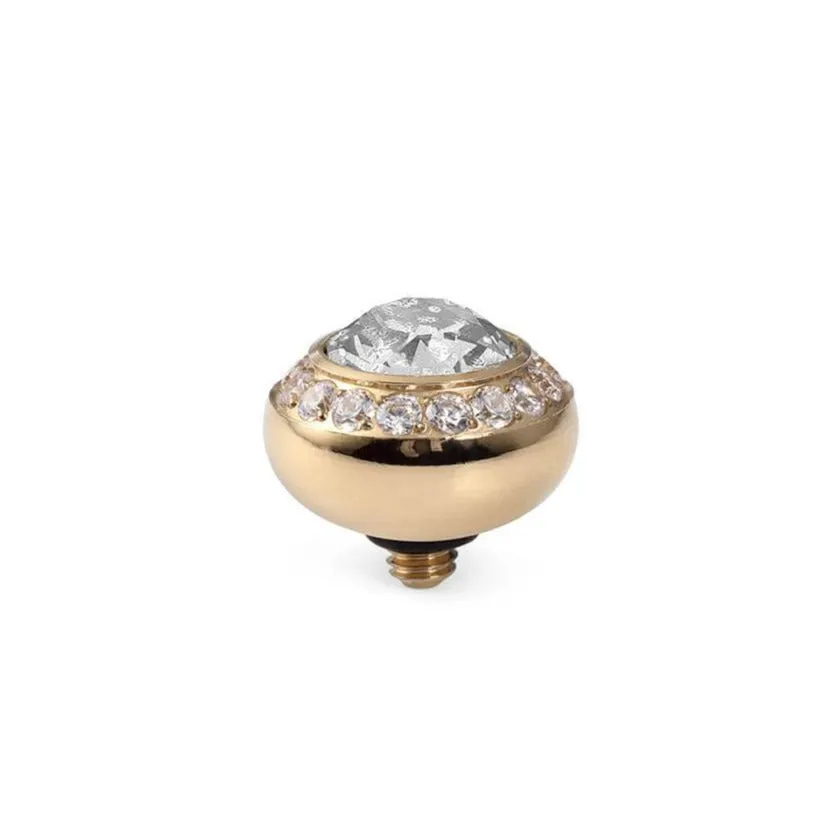 Qudo Tondo Deluxe 10mm Gold Topper - Silver Patina