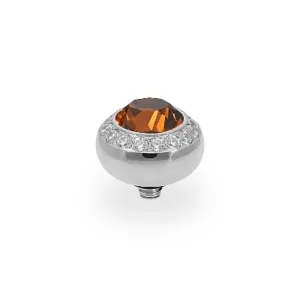 Qudo Tondo Deluxe 10mm Silver Topper - Smoked Topaz