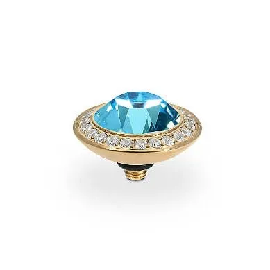 Qudo Tondo Deluxe 13mm Gold Topper - Aquamarine
