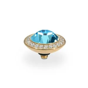 Qudo Tondo Deluxe 13mm Gold Topper - Aquamarine