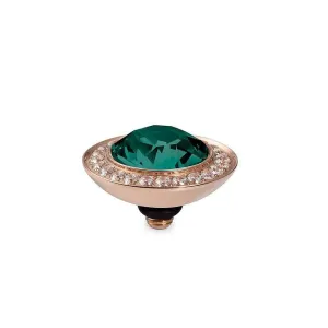 Qudo Tondo Deluxe 13mm Rose Gold Topper - Emerald