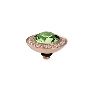 Qudo Tondo Deluxe 13mm Rose Gold Topper - Peridot