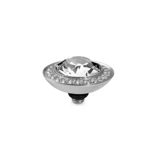 Qudo Tondo Deluxe 13mm Silver Topper - Clear Crystal
