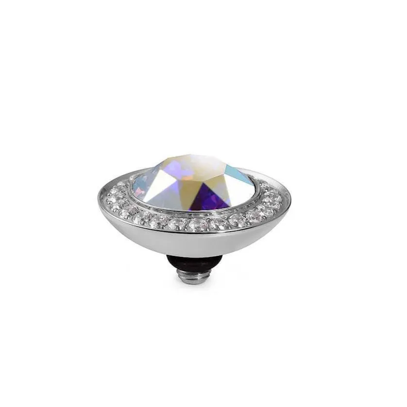 Qudo Tondo Deluxe 13mm Silver Topper - Crystal Aurora Boreale