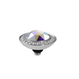 Qudo Tondo Deluxe 13mm Silver Topper - Crystal Aurora Boreale