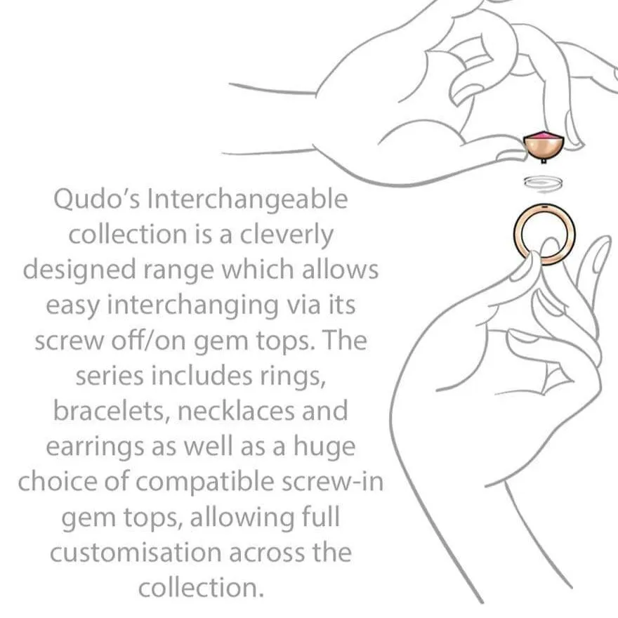 Qudo Tondo Deluxe 13mm Silver Topper - Powder Rose