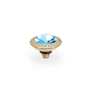Qudo Tondo Deluxe 9mm Gold Topper - Aquamarine