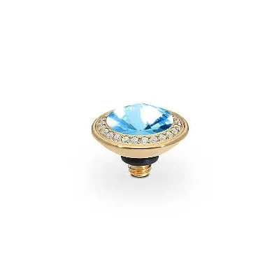 Qudo Tondo Deluxe 9mm Gold Topper - Aquamarine