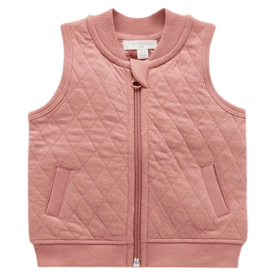 Quilted Vest - Nectarine