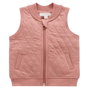 Quilted Vest - Nectarine