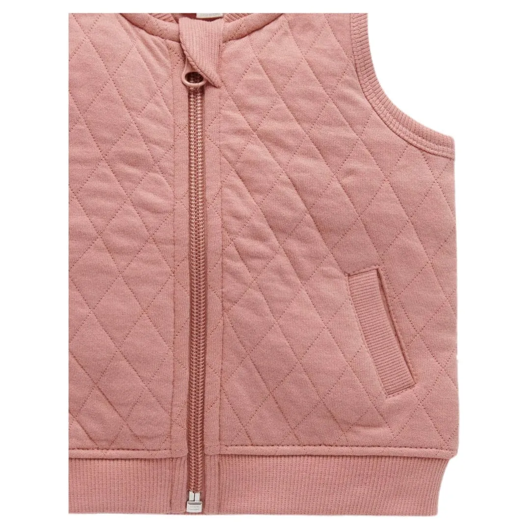 Quilted Vest - Nectarine