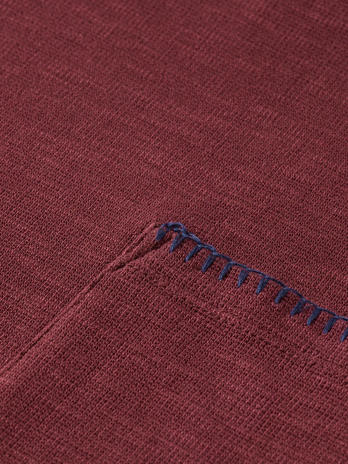 Regular Fit Long Sleeve Slub T-Shirt - Wine