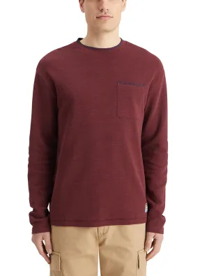 Regular Fit Long Sleeve Slub T-Shirt - Wine