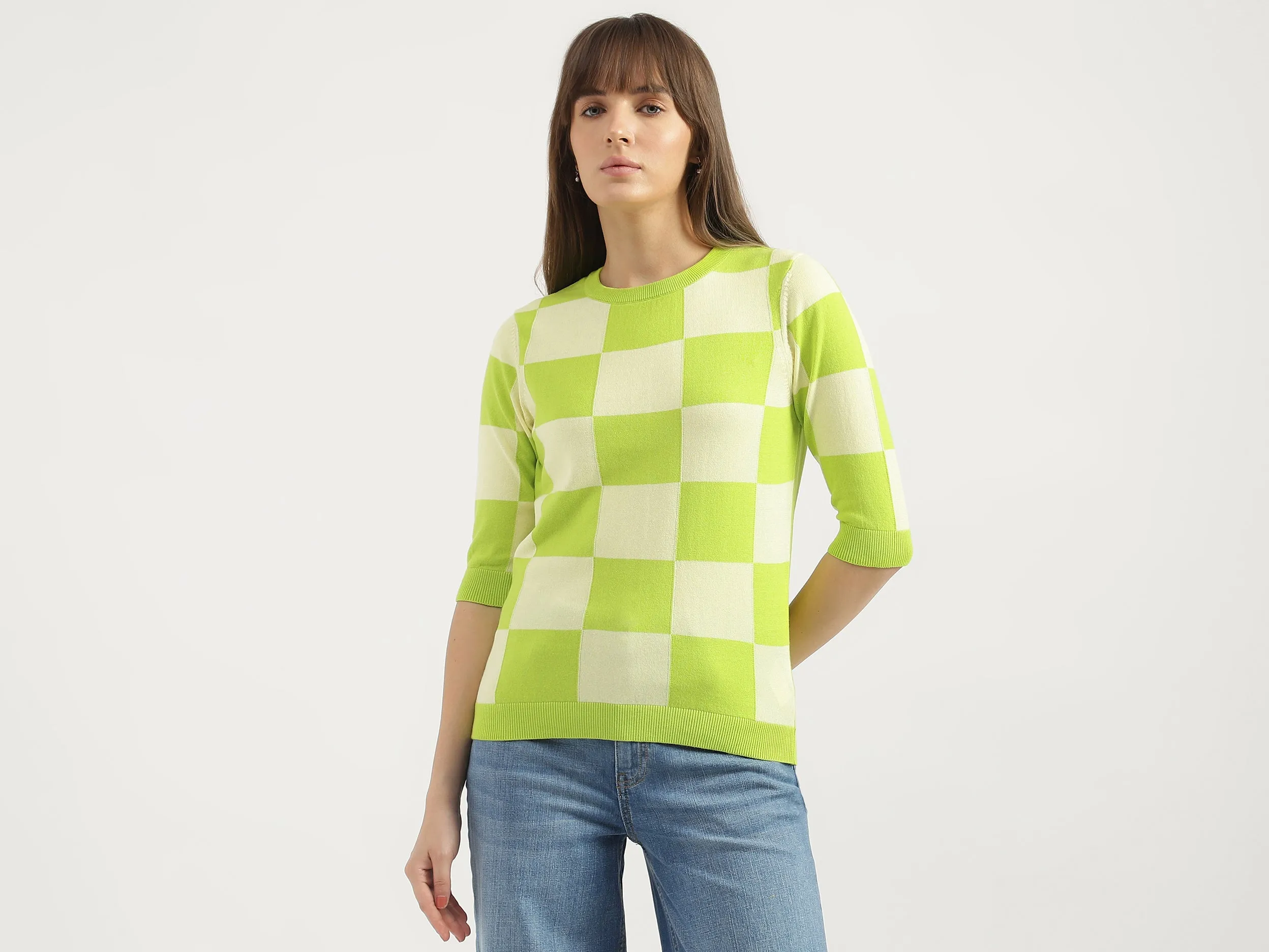 Regular Fit Round Neck Colorblock Tops