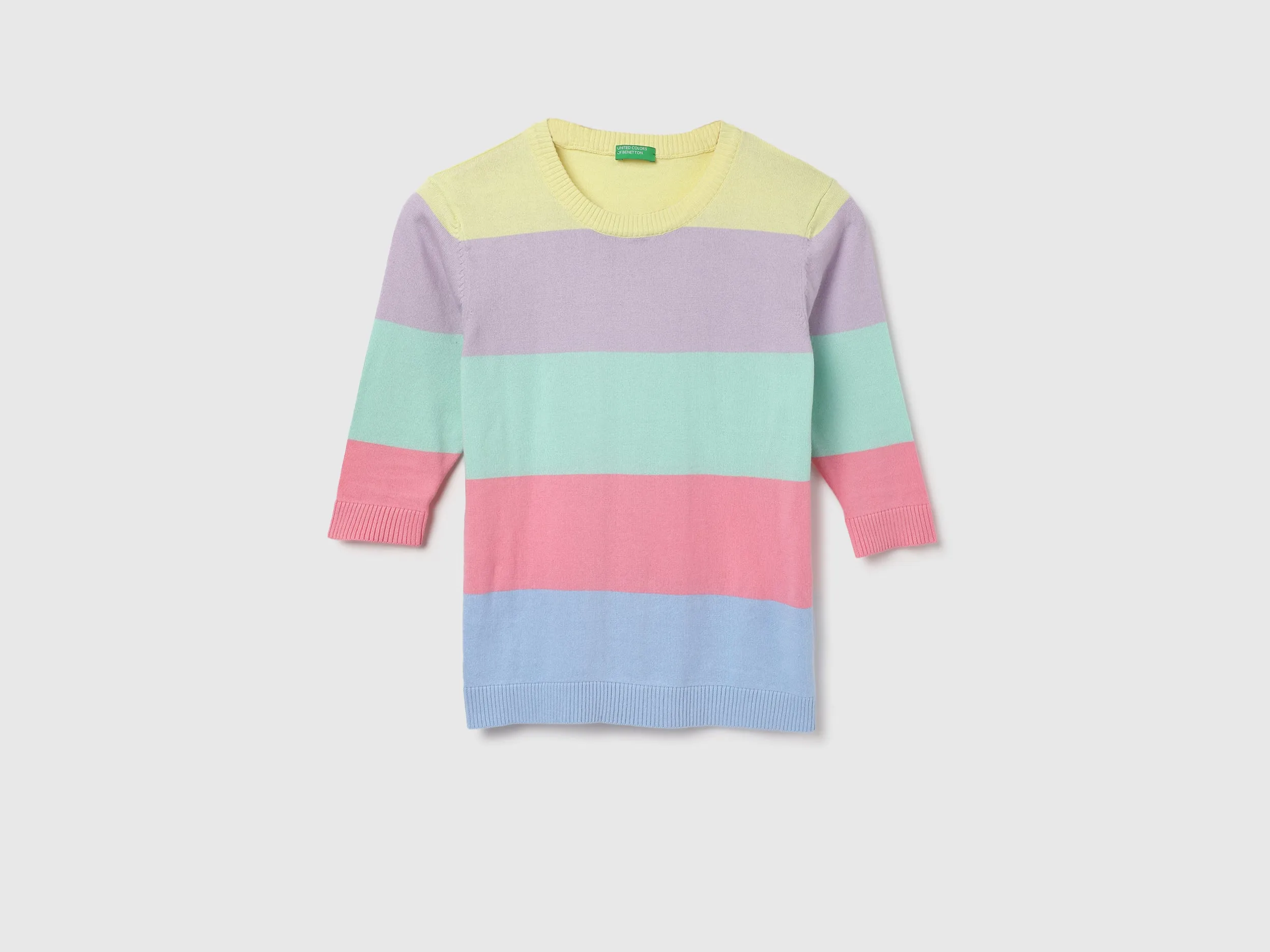 Regular Fit Round Neck Striped Tops