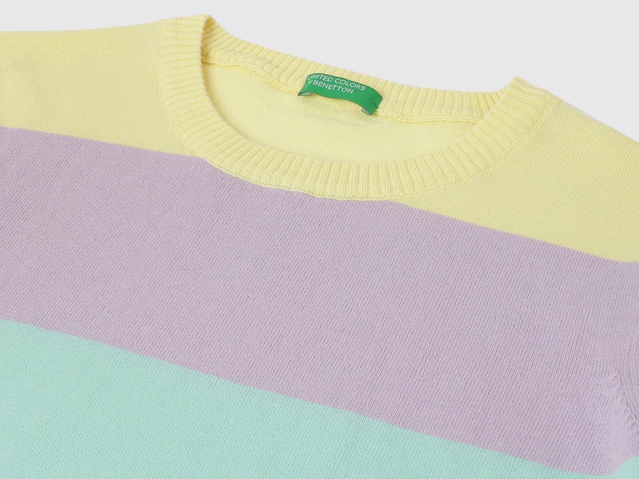 Regular Fit Round Neck Striped Tops