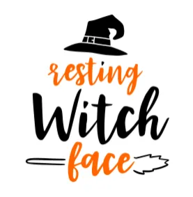 Resting Witch Face Halloween, Unisex, White Short Sleeve T-Shirt