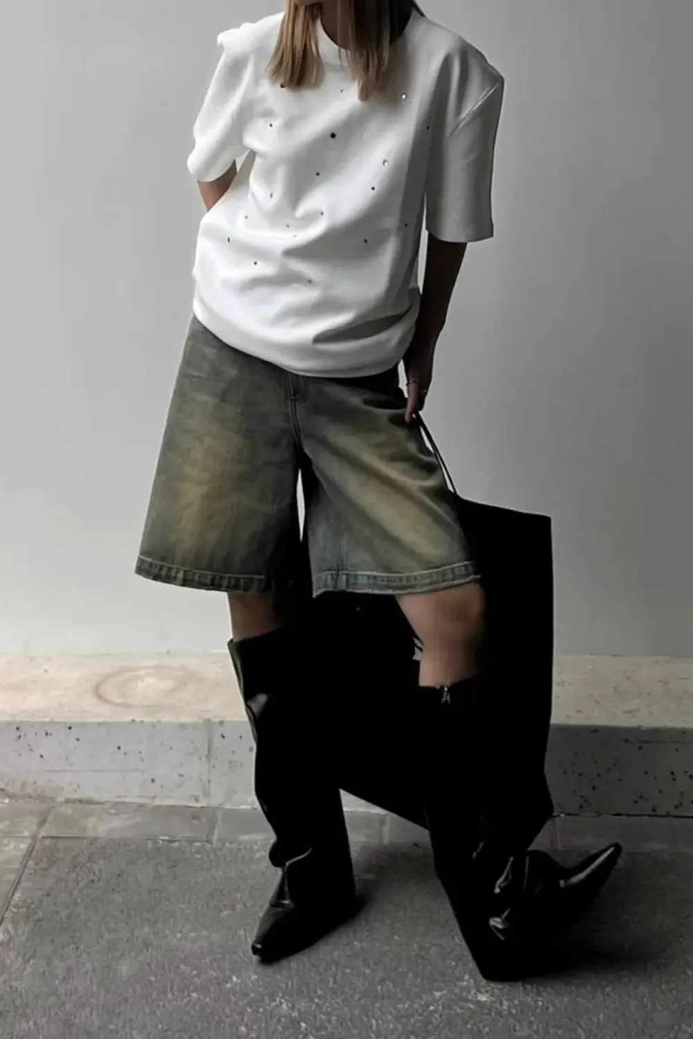 Retro Washed Color Denim Shorts