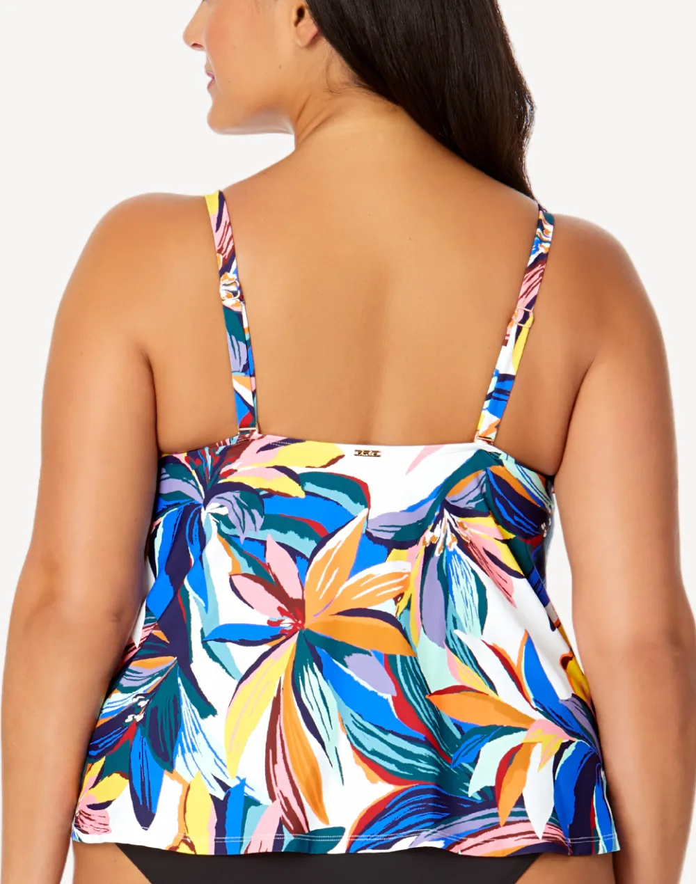 Riviera Floral Easy Triangle Plus Size Tankini Top