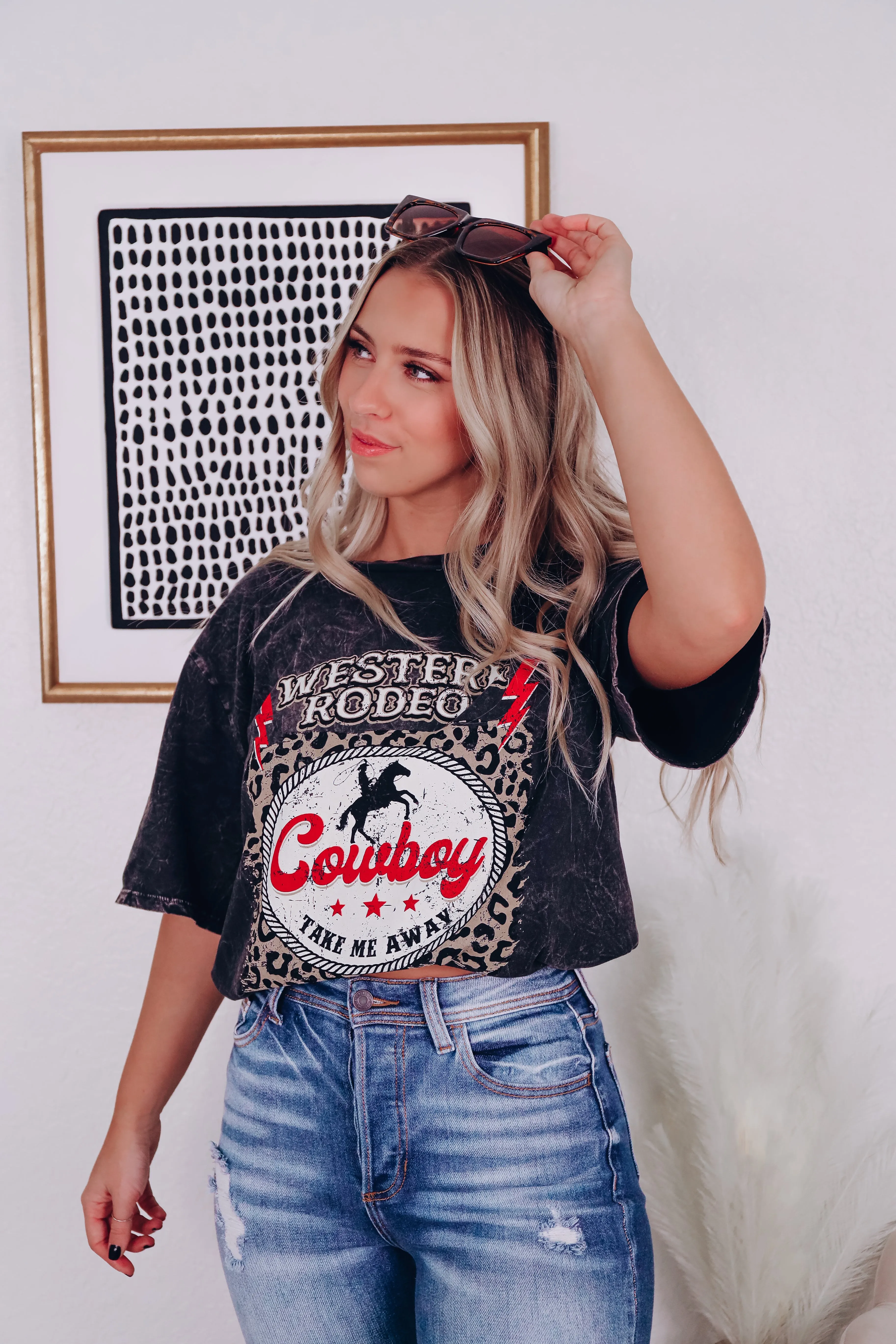 Rodeo Take Me Away Graphic Tee - Black