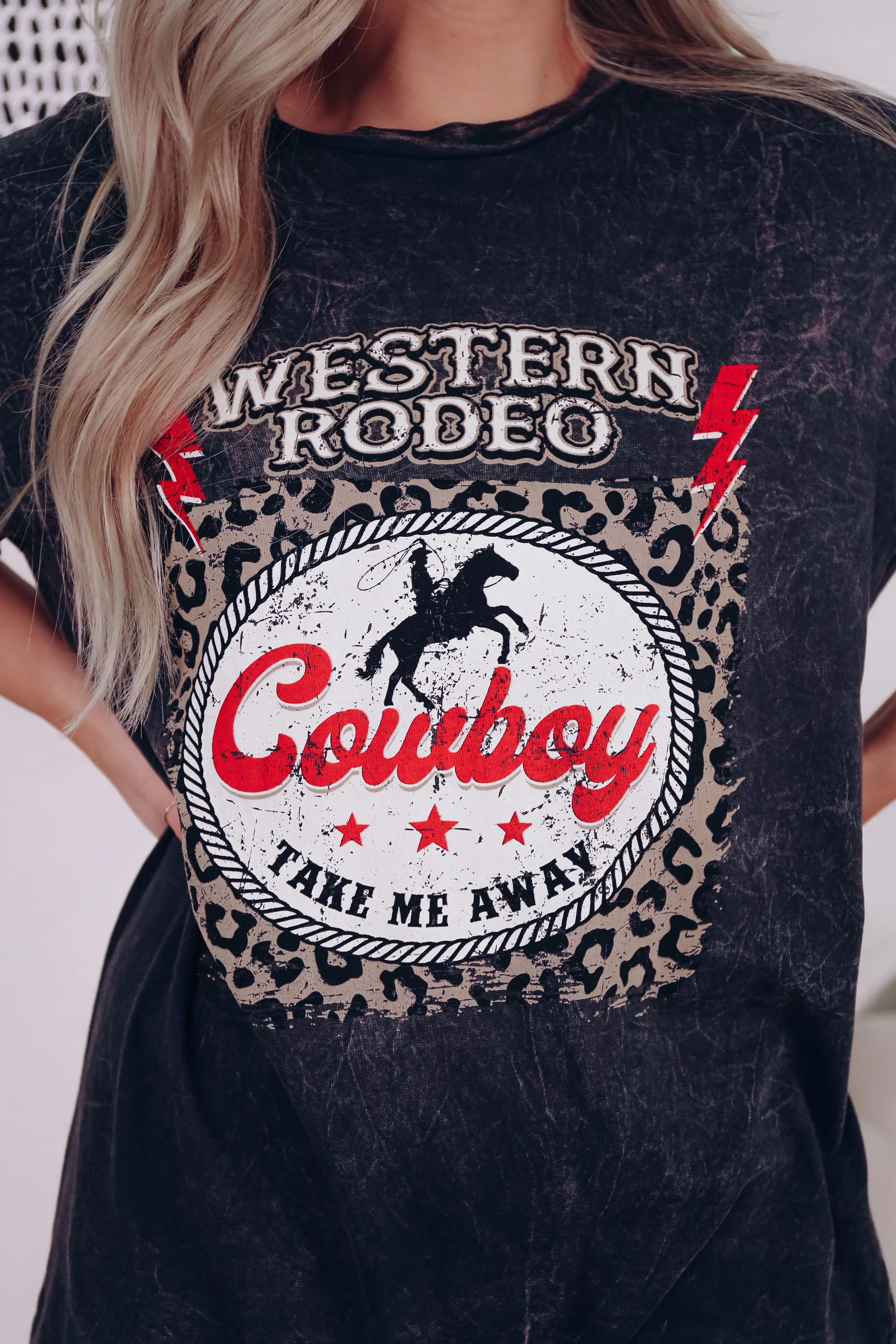 Rodeo Take Me Away Graphic Tee - Black
