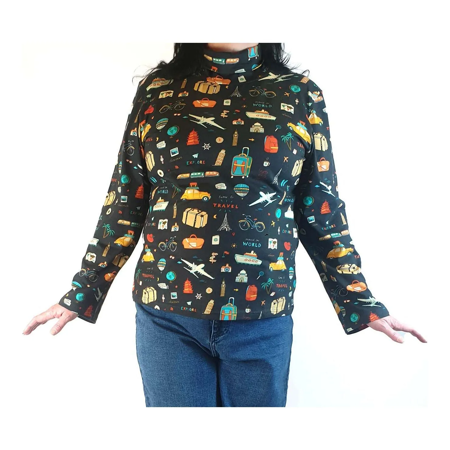 Rummage Style black print skivvy size 20