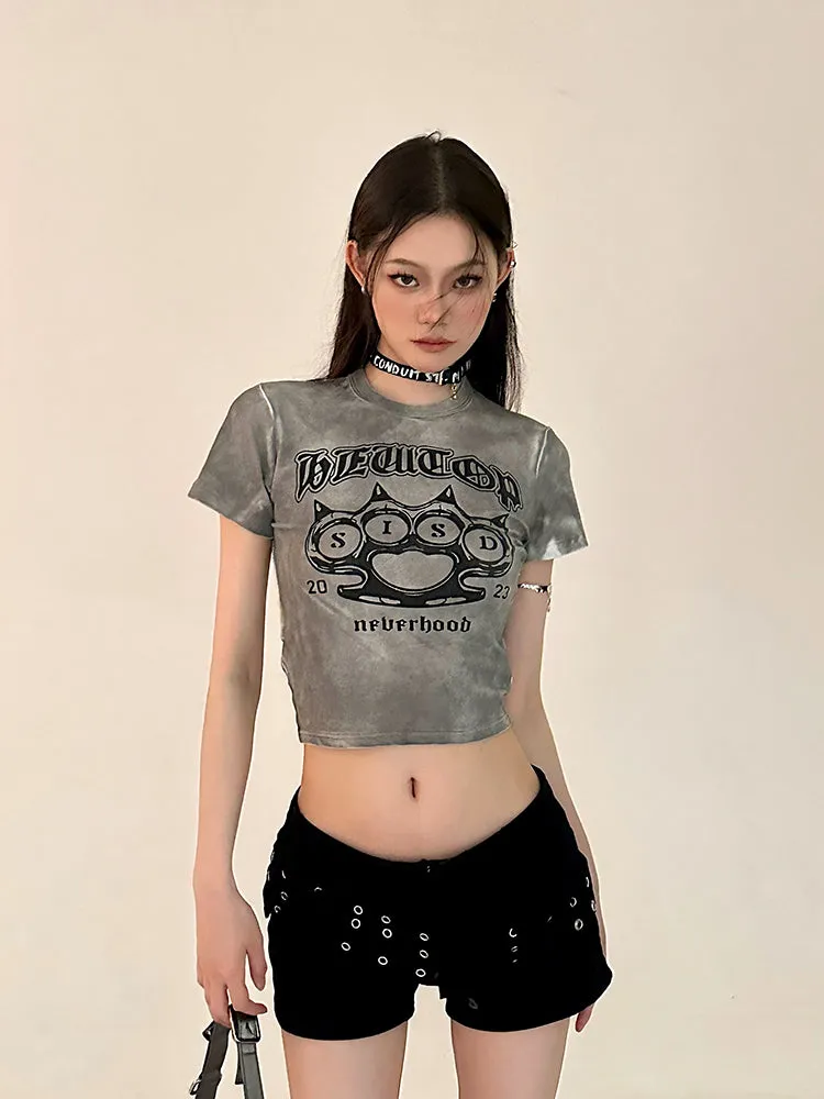 Sally Solid Color Black Denim High Waist Wide Belt Mini Shorts