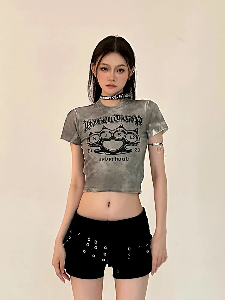 Sally Solid Color Black Denim High Waist Wide Belt Mini Shorts